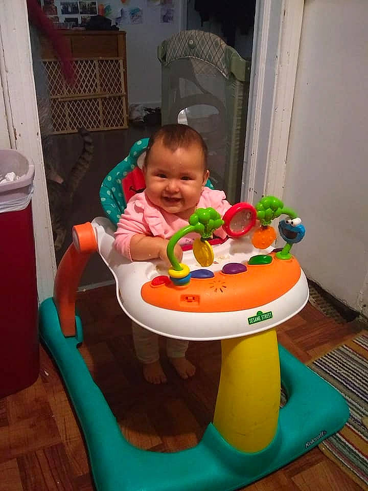 Kacie is registered to the contest to win money with this photo: baby, child, fun, joy, person, play, sitting, toddler