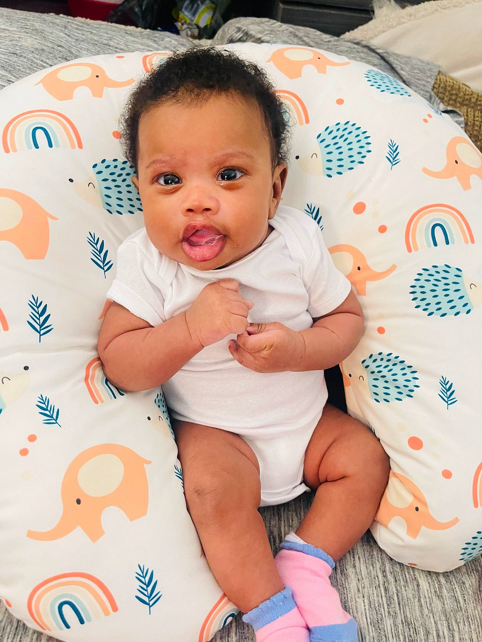 Nova joined the competition — help win amazing prizes! baby, baby_toddler_clothing, cheek, child, comfort, eye, face, facial_expression, finger, hairstyle, happy, head, person, pink, product, skin, sleeve, textile, thigh, toddler