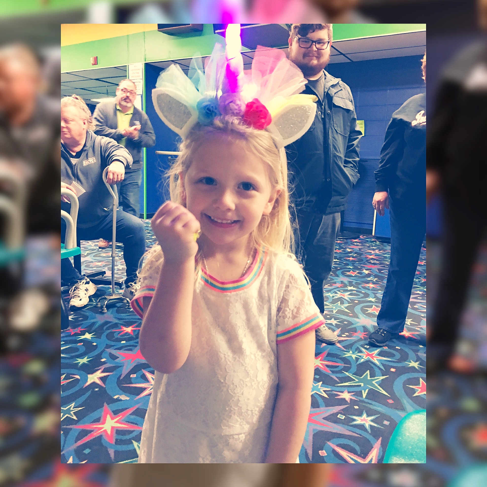 Scarlett is registered to the contest to win money with this photo: art, blond, child, collage, cool, ear, facial_expression, fun, gesture, happy, joy, party, people, person, photography, selfie, smile, snapshot, summer, toddler