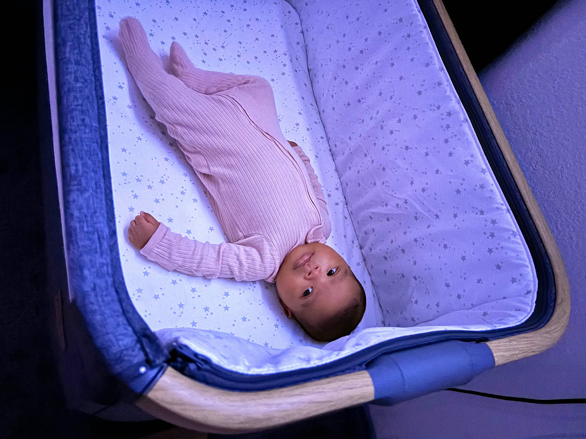 Anya joined the competition — help win amazing prizes! baby, baby_products, baby_safety, baby_toddler_clothing, bed, bedding, child, comfort, electric_blue, fashion_accessory, infant_bed, linens, magenta, nap, person, purple, rectangle, room, sleep, toddler