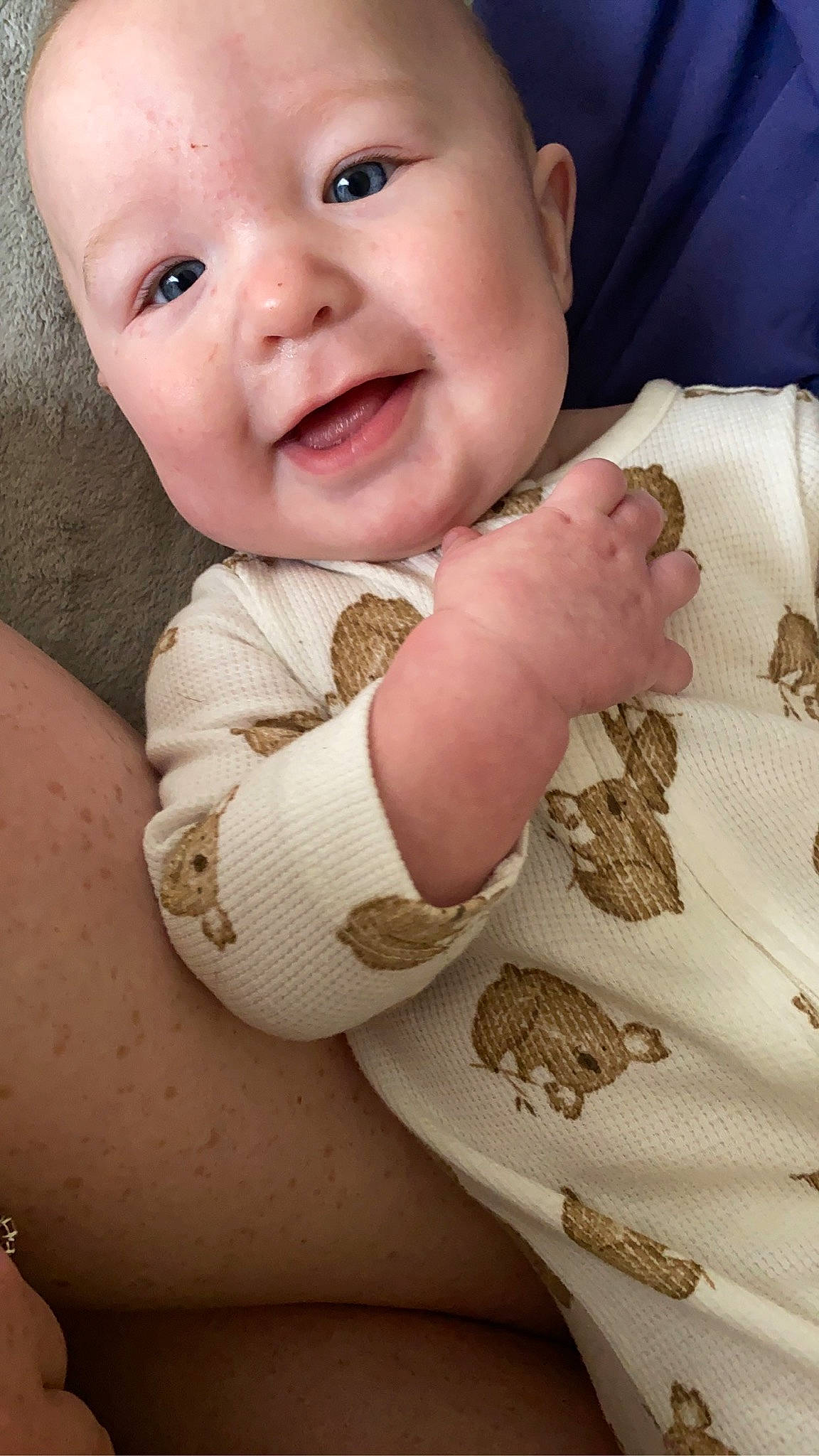 Hendrix joined the competition — help win amazing prizes! baby, baby_toddler_clothing, cheek, comfort, face, finger, gesture, happy, lip, mouth, nail, nose, pattern, person, skin, sleeve, smile, stomach, textile, thumb