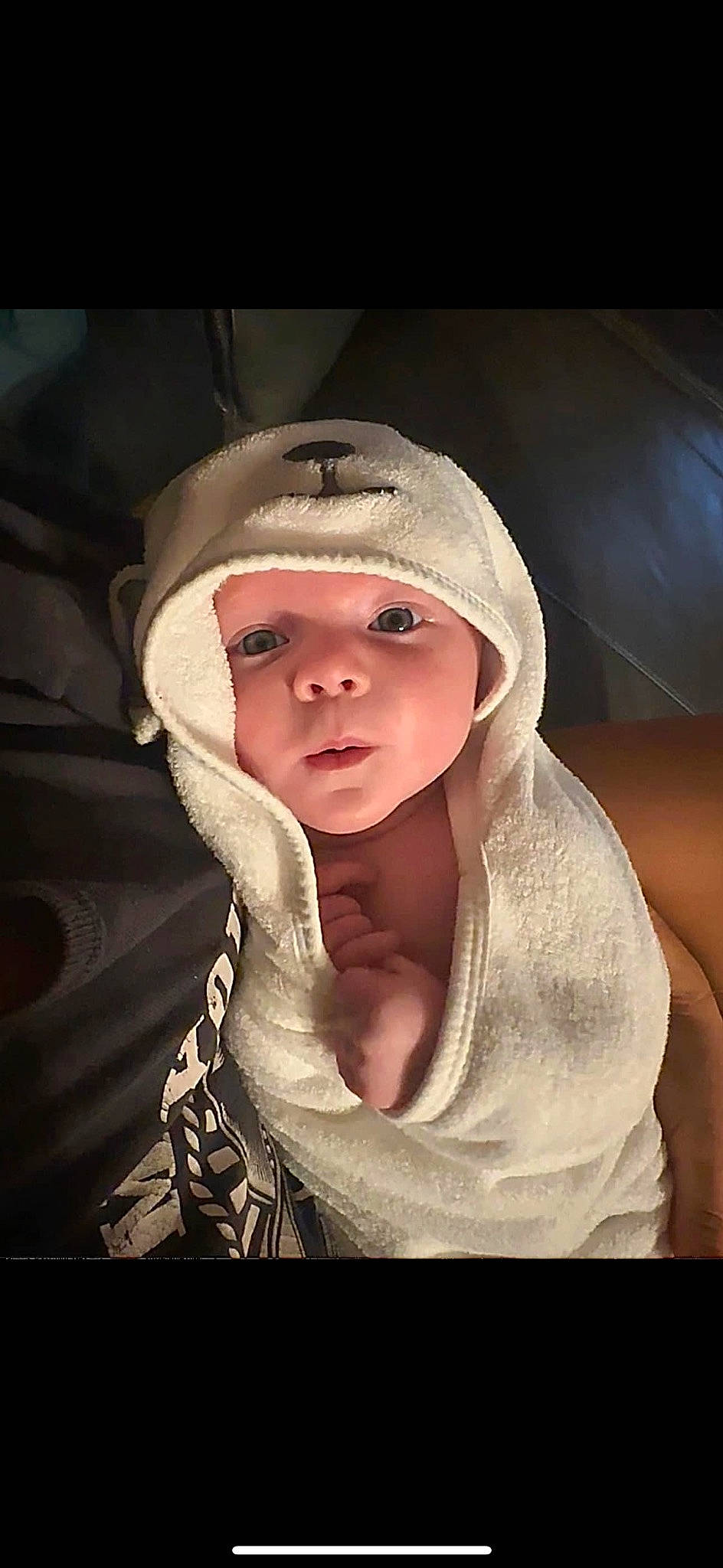 Jordyn joined the competition — help win amazing prizes! baby, cap, cheek, child, chin, comfort, darkness, eye, eyebrow, eyelash, fashion_accessory, flash_photography, gesture, happy, headwear, hood, lip, person, portrait_photography, sitting