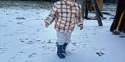 Daymon participe au concours pour gagner de l'argent avec cette photo : backyard, child, cold, daylight, fence, footprints, forest, knit_hat, outdoors, plaid_jacket, playground, pompom_hat, rubber_boots, smiling, snow, toddler, trees, walking, winter, wooden_structure