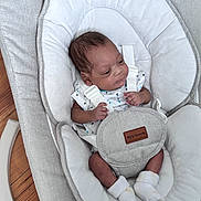Kairo joined the competition — help win amazing prizes! baby, infant, baby_seat, cushion, white_socks, onesie, wooden_floor, face, hands, legs, straps, comfort, indoor, newborn, cute, resting, child, baby_boy, portrait, soft