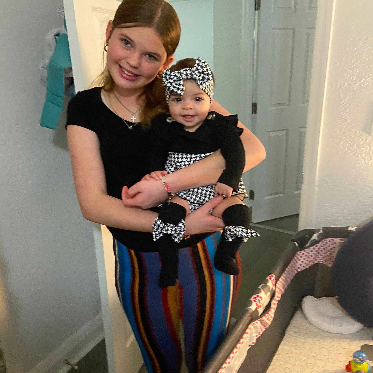 Brooklyn joined the competition — help win amazing prizes! accessories, adult, clothing, costume, couch, door, face, female, furniture, head, hosiery, jewelry, necklace, pants, people, person, photography, portrait, sock, woman