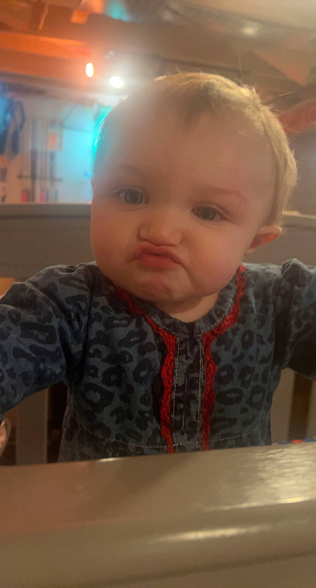 Paisley joined the competition — help win amazing prizes! baby, baby_toddler_clothing, cheek, chin, ear, eyebrow, eyelash, forehead, fun, head, iris, lip, mouth, nose, person, skin, standing, t_shirt, table, toddler