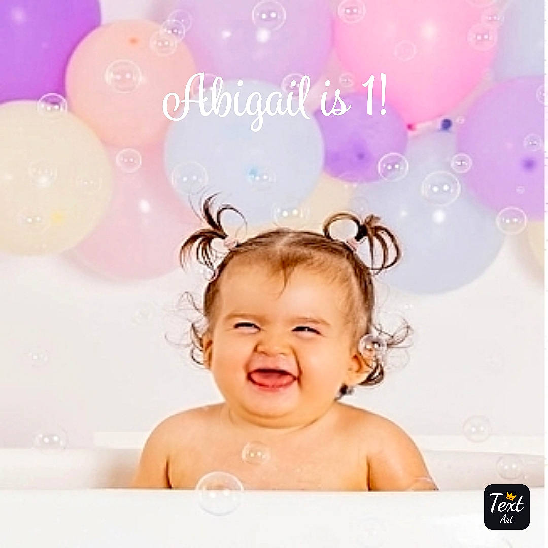 Abigail is registered to the contest to win money with this photo: baby, baby_laughing, bathing, bathtub, cheek, child, circle, ear, eyebrow, eyelash, fashion_accessory, font, happy, joy, magenta, person, pink, rectangle, skin, smile