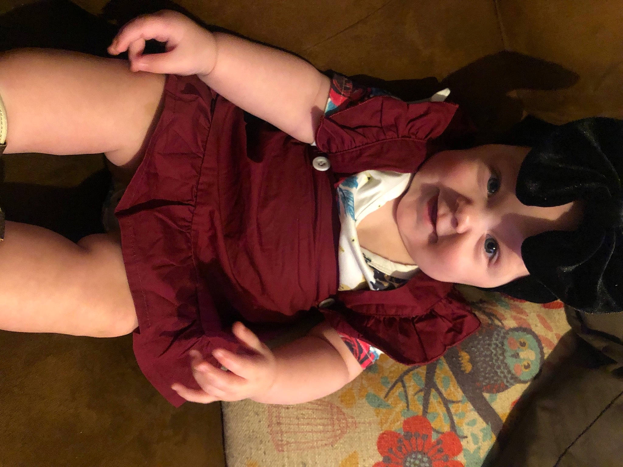 Mattie is registered to the contest to win money with this photo: black_hair, chest, cool, elbow, flash_photography, fun, gesture, hand, human_body, joint, joy, knee, leg, mouth, neck, person, pink, purple, textile, thigh