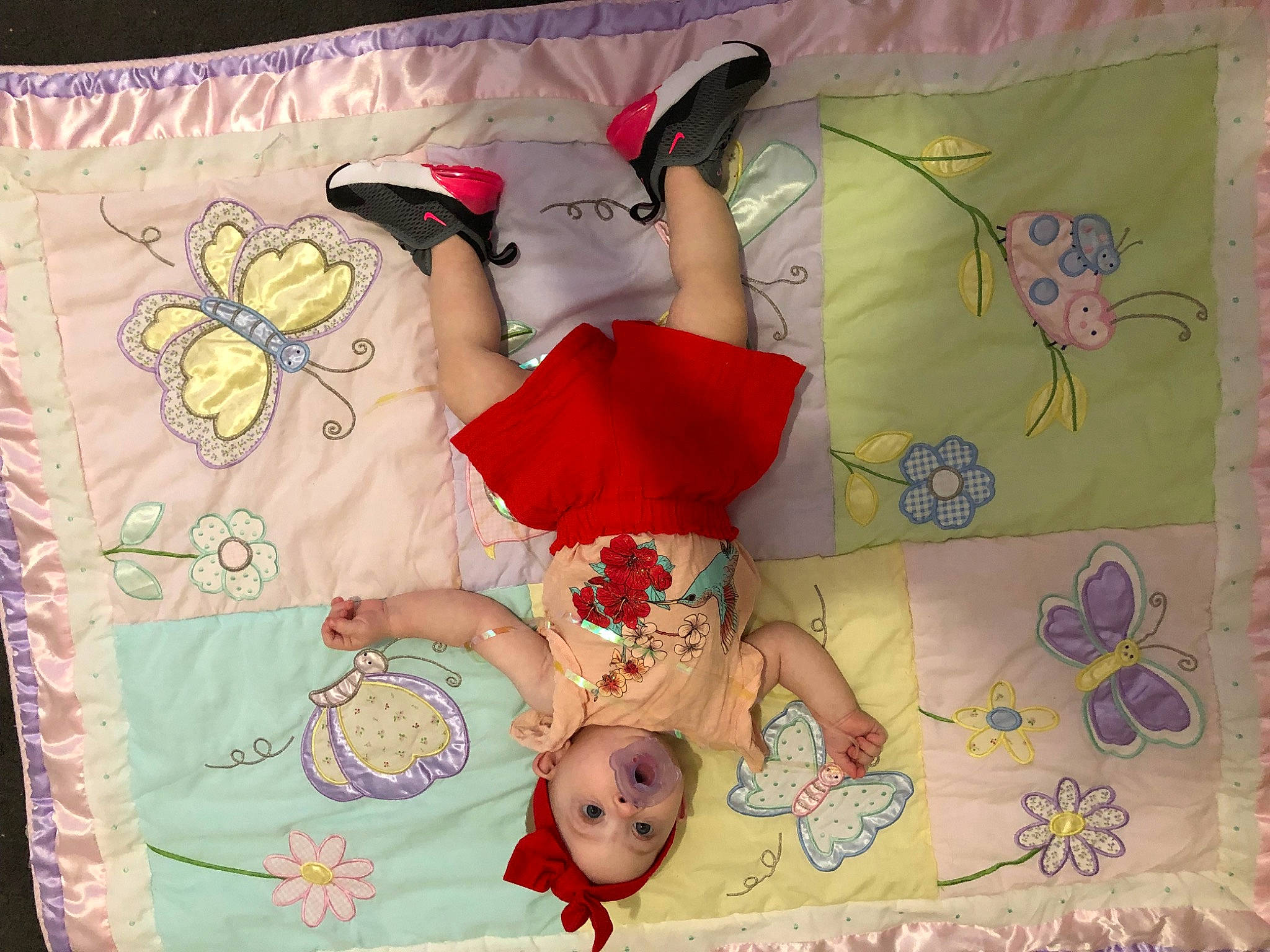 Amelia Kinsley is registered to the contest to win money with this photo: art, baby, baby_products, baby_toddler_clothing, bedding, carmine, child, fictional_character, font, hat, illustration, linens, magenta, pattern, person, pink, room, surprise, textile, thigh