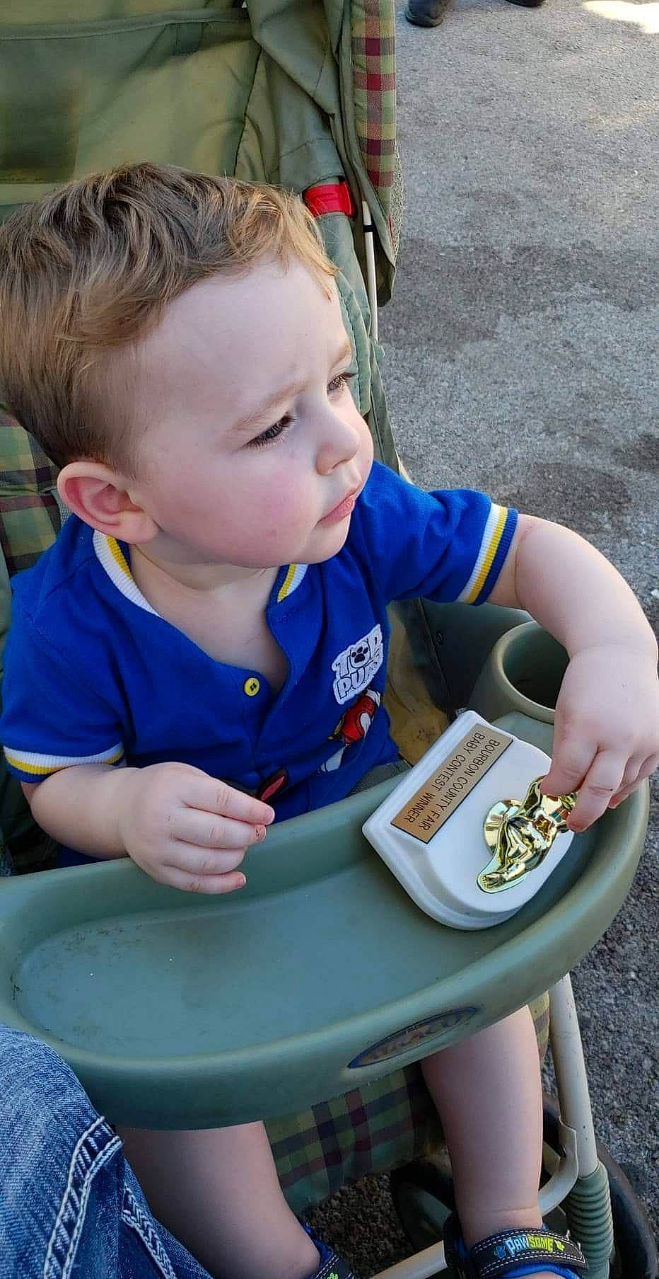 Elijah joined the competition — help win amazing prizes! baby, child, eating, food, person, play, sitting, toddler, vacation