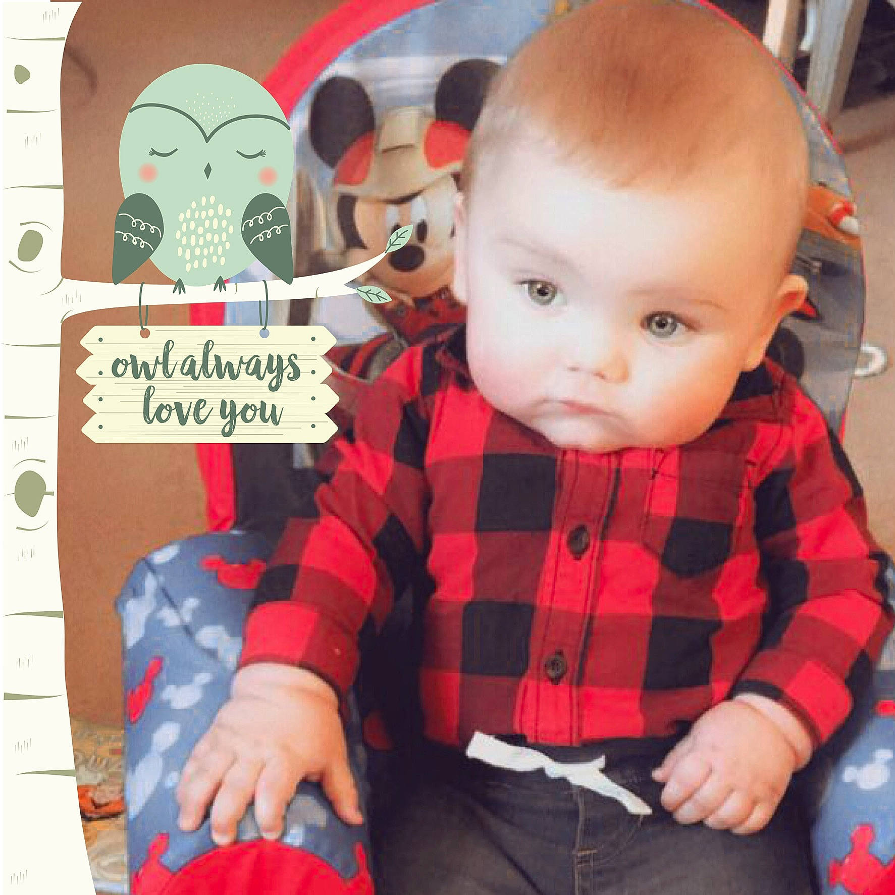 Damon joined the competition — help win amazing prizes! art, baby, baby_toddler_clothing, child, cool, facial_expression, fashion, hairstyle, mammal, organ, pattern, person, plaid, red, room, sitting, sleeve, t_shirt, tartan, textile