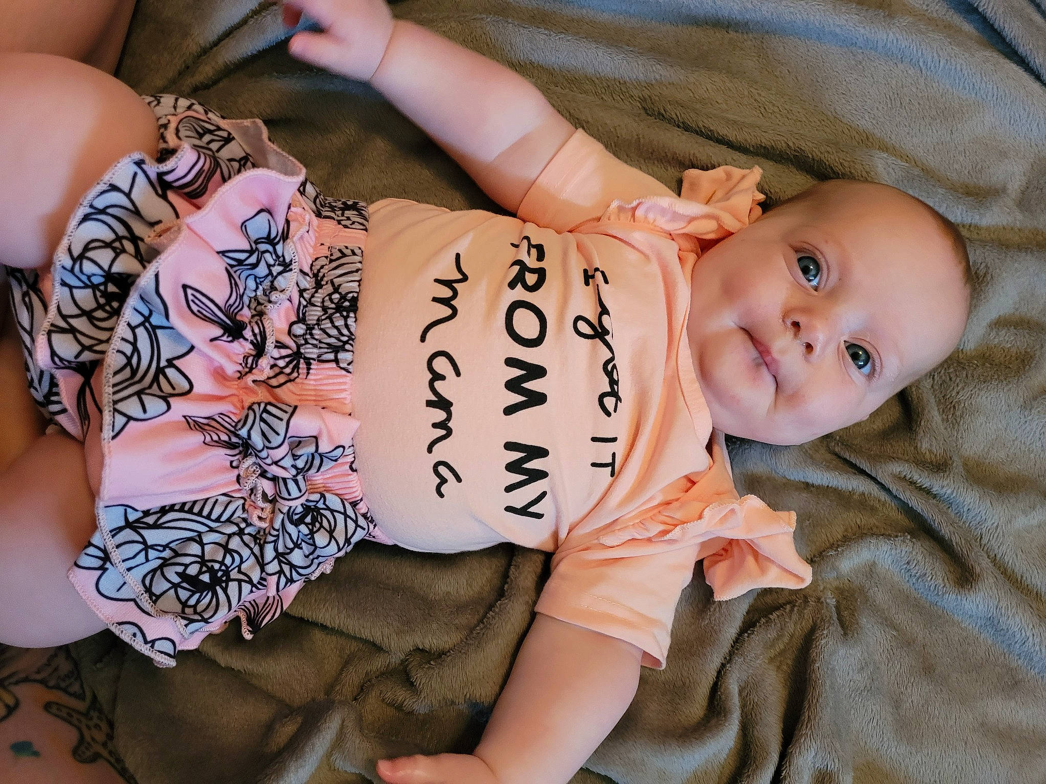 Lillian joined the competition — help win amazing prizes! baby, baby_toddler_clothing, cheek, eyelash, finger, hand, happy, human_body, joint, leg, lip, pattern, person, pink, skin, sleeve, thigh, toddler, trunk, waist