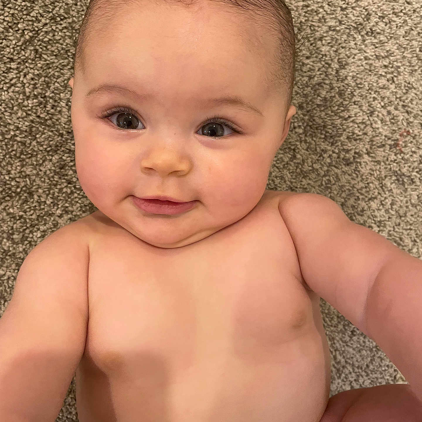 Maxx joined the competition — help win amazing prizes! baby, babylaughing, bodypart, face, happy, head, newborn, person, photography, portrait, shoulder, skin, smile