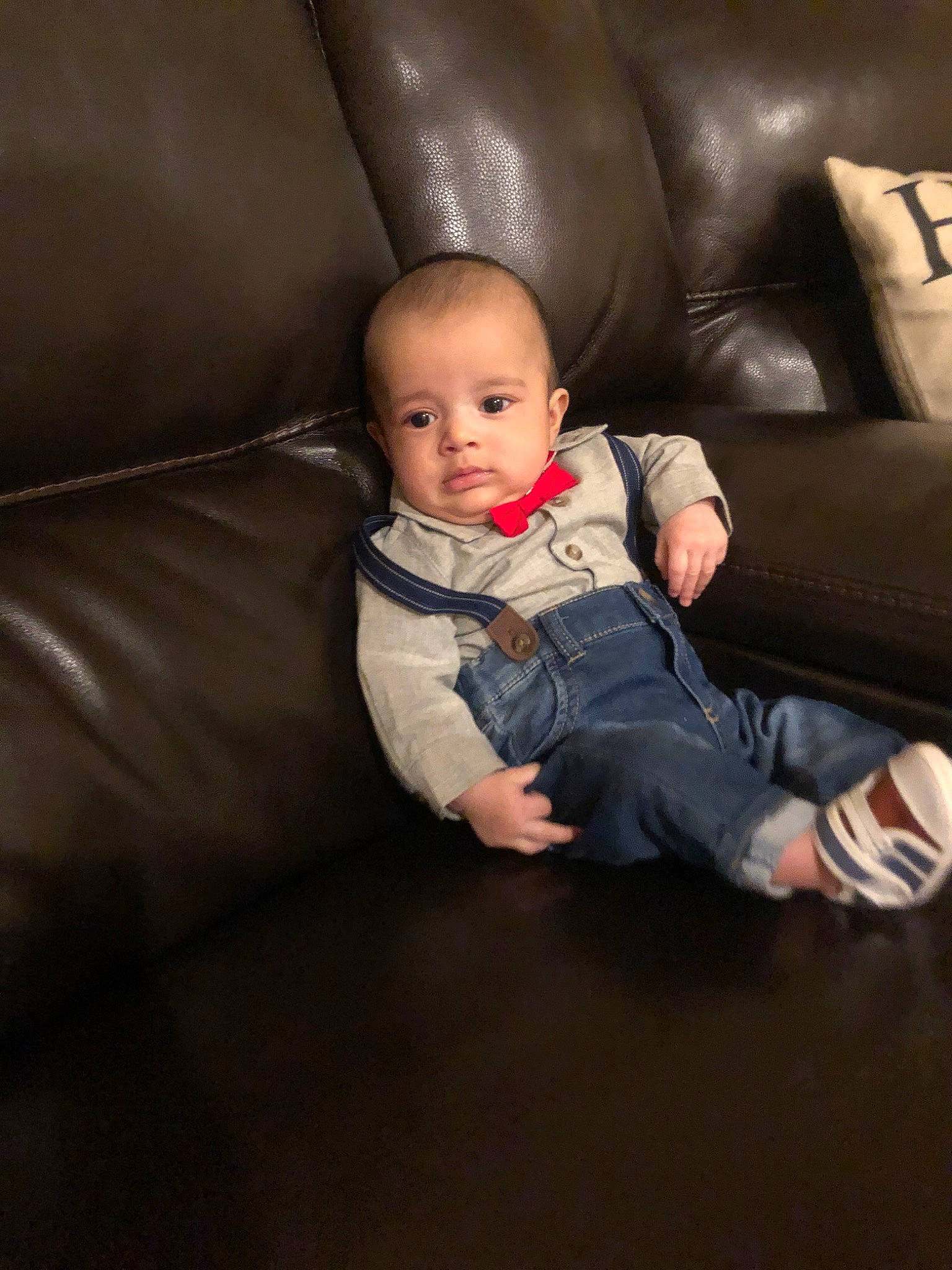 Alejandro joined the competition — help win amazing prizes! baby, cheek, child, comfort, couch, fun, leg, person, sitting, skin, toddler