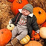 Noa is registered to the contest to win money with this photo: baby, sleeping, pumpkin, autumn, straw, hat, jacket, knitwear, boots, fall, cozy, child, nature, orange, white_pumpkin, cute, outdoor, seasonal, peaceful, portrait