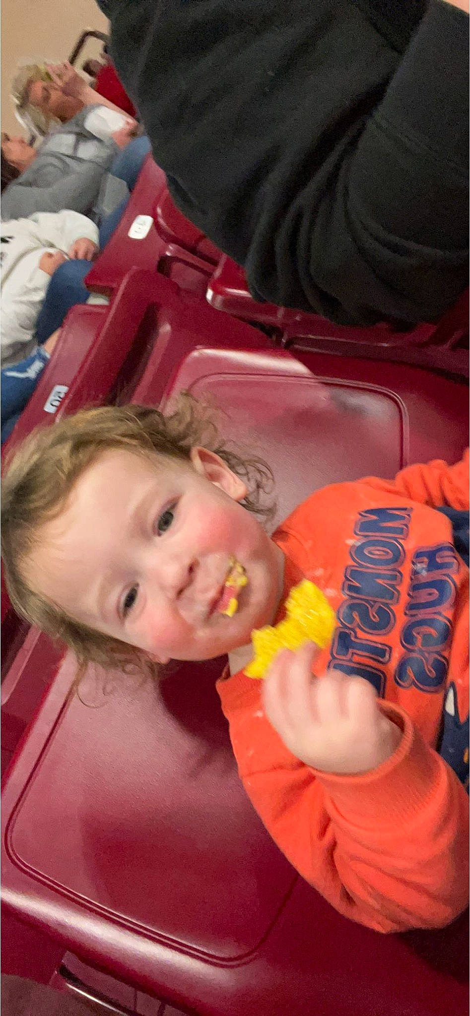 Lyiam joined the competition — help win amazing prizes! baby, baby_toddler_clothing, cheek, child, event, fun, happy, junk_food, lap, mouth, nail, orange, party, person, play, room, sitting, smile, sweetness, toddler