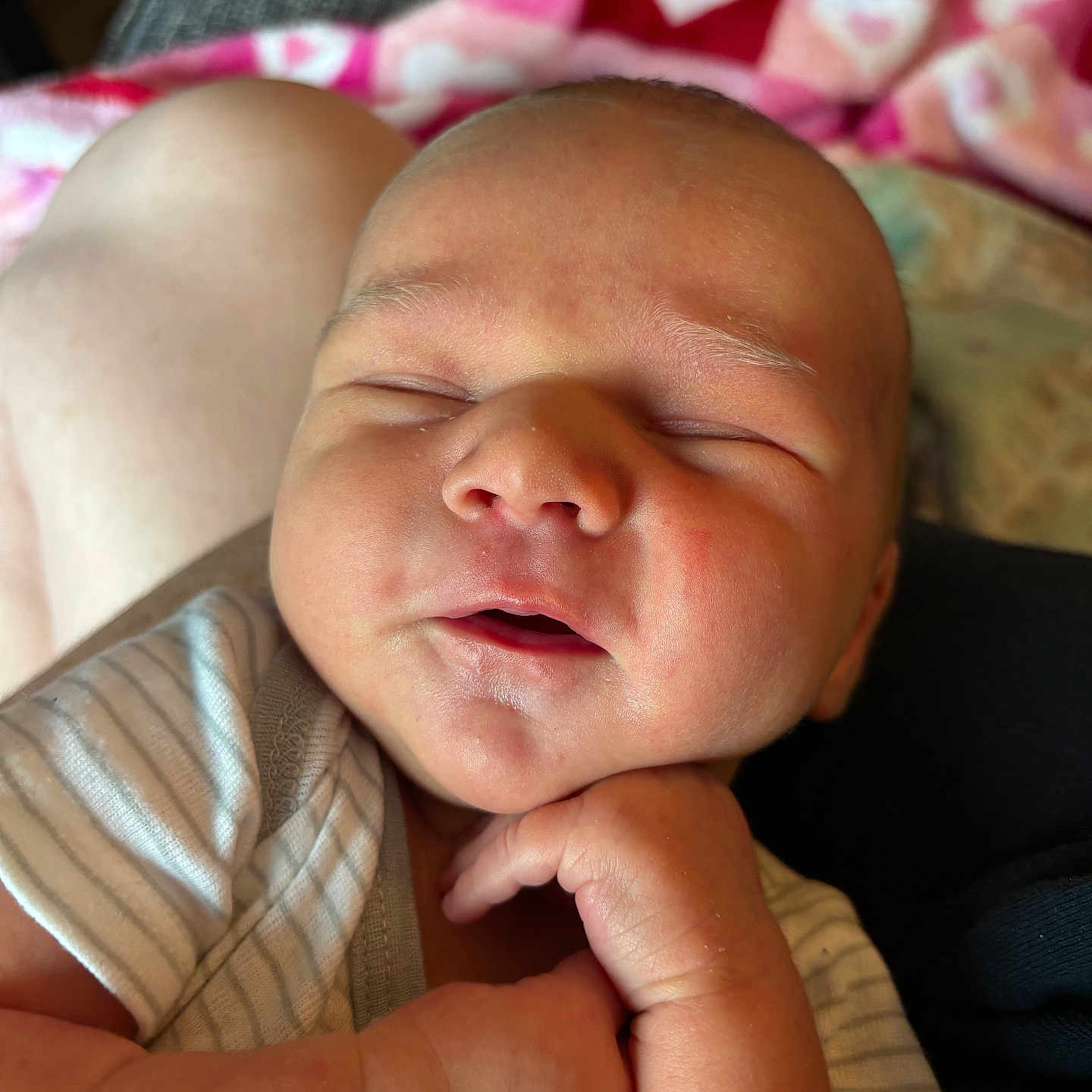 Navy is registered to the contest to win money with this photo: baby, bodypart, face, finger, hand, head, newborn, person, photography, portrait, sleeping