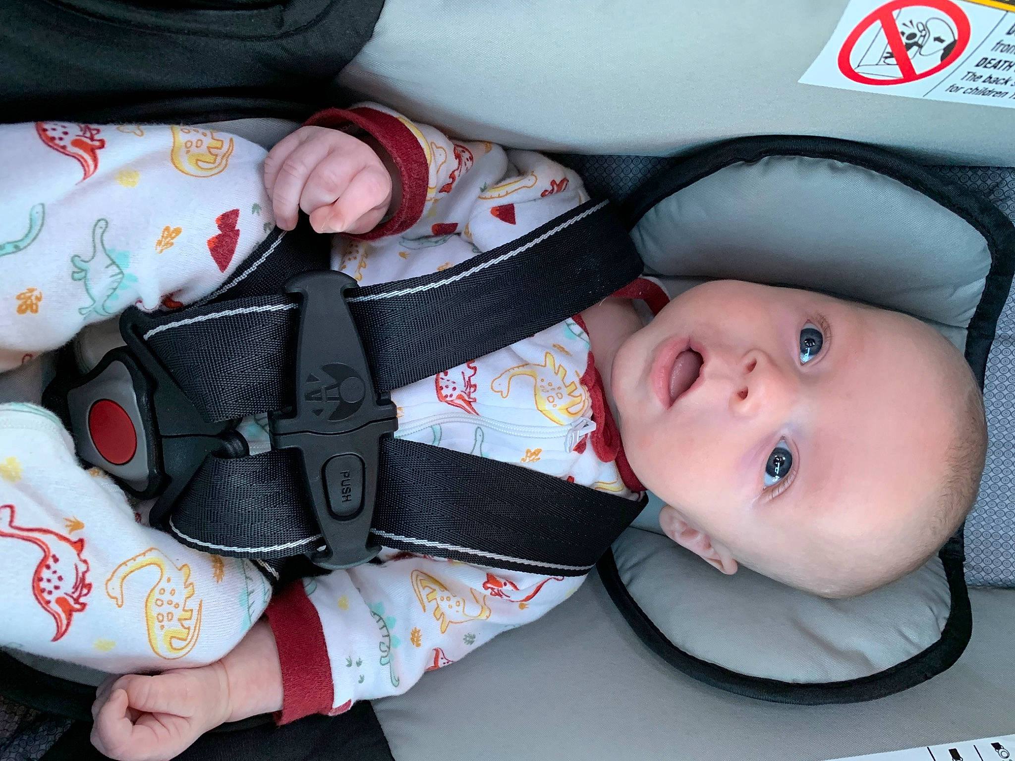 Everett joined the competition — help win amazing prizes! baby, baby_carriage, baby_in_car_seat, baby_products, baby_safety, baby_toddler_clothing, button, carmine, cheek, child, comfort, eyelash, fashion_accessory, nail, pattern, person, sitting, sleeve, textile, toddler