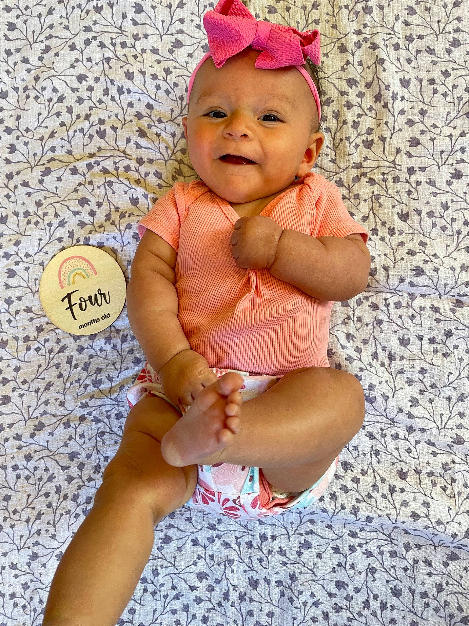 Ella-rose joined the competition — help win amazing prizes! baby, baby_toddler_clothing, cap, child, eye, face, finger, happy, head, human_body, human_leg, knee, people, person, pink, skin, sleeve, smile, thigh, thumb