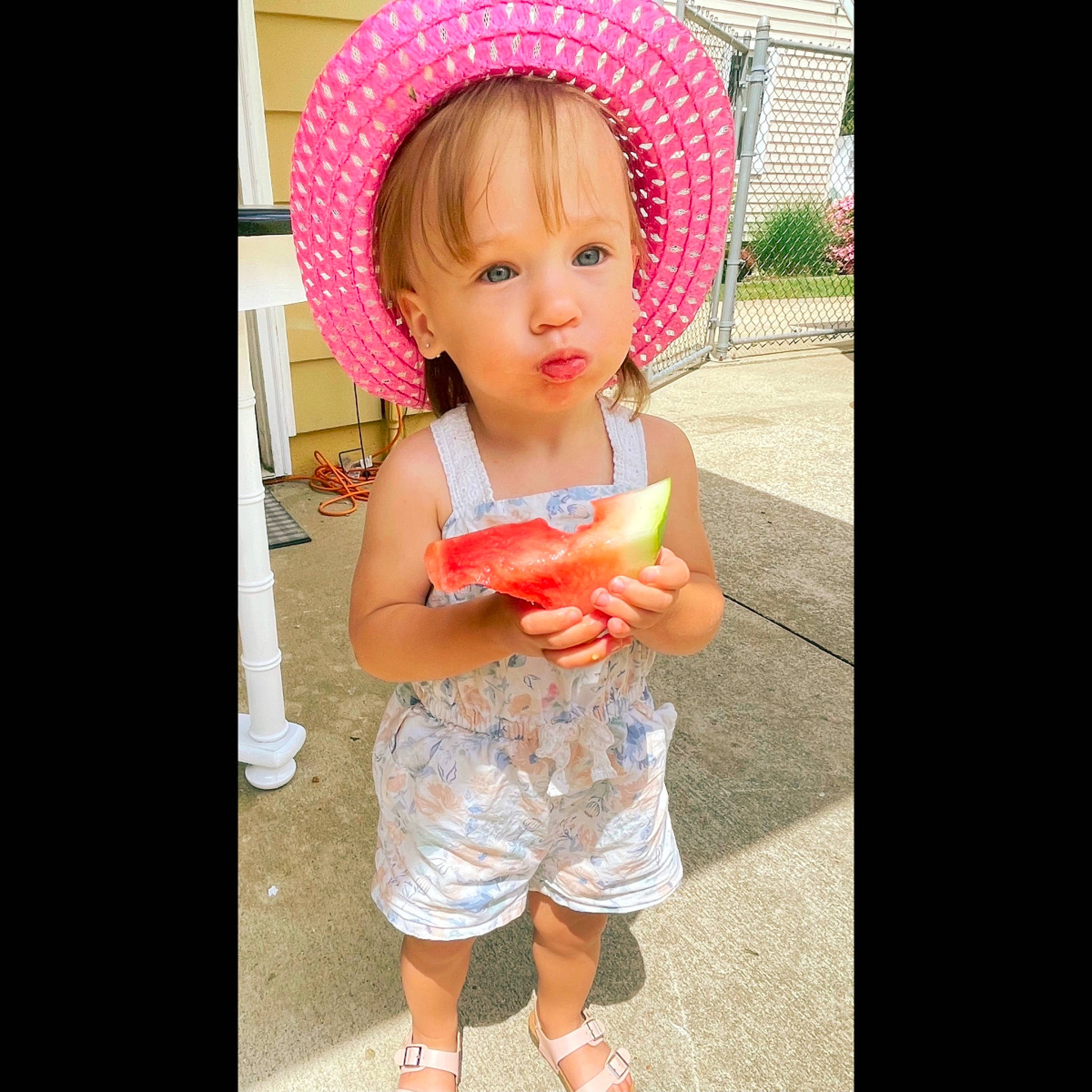 Gabriella joined the competition — help win amazing prizes! baby, baby_toddler_clothing, child, chin, cool, eye, face, hairstyle, happy, head, magenta, orange, outerwear, pattern, peach, person, pink, shorts, sleeve, street_fashion