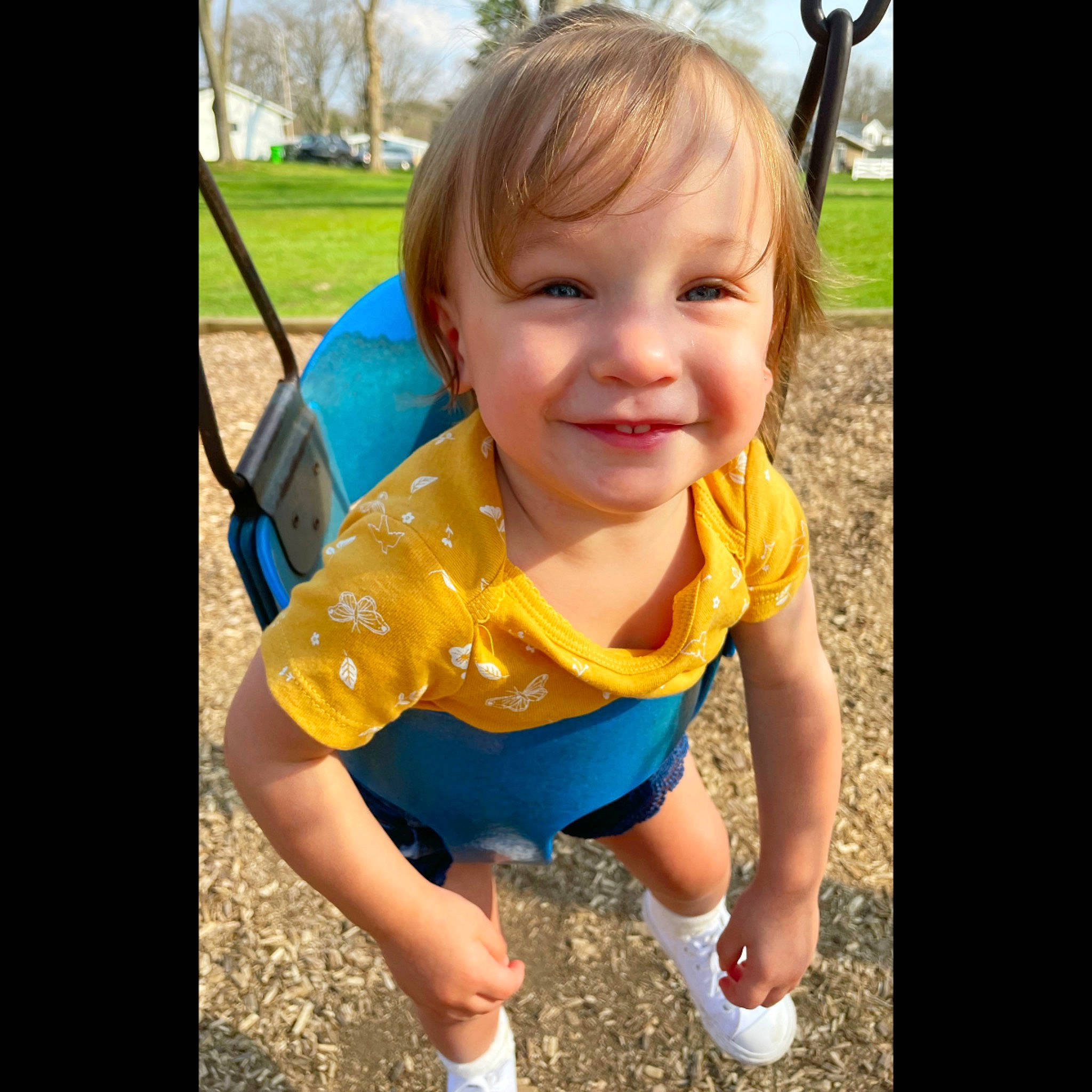 Gabriella joined the competition — help win amazing prizes! baby, baby_toddler_clothing, city, cool, electric_blue, finger, fun, gesture, grass, hand, happy, joy, leisure, people_in_nature, person, plant, sky, sleeve, smile, thumb