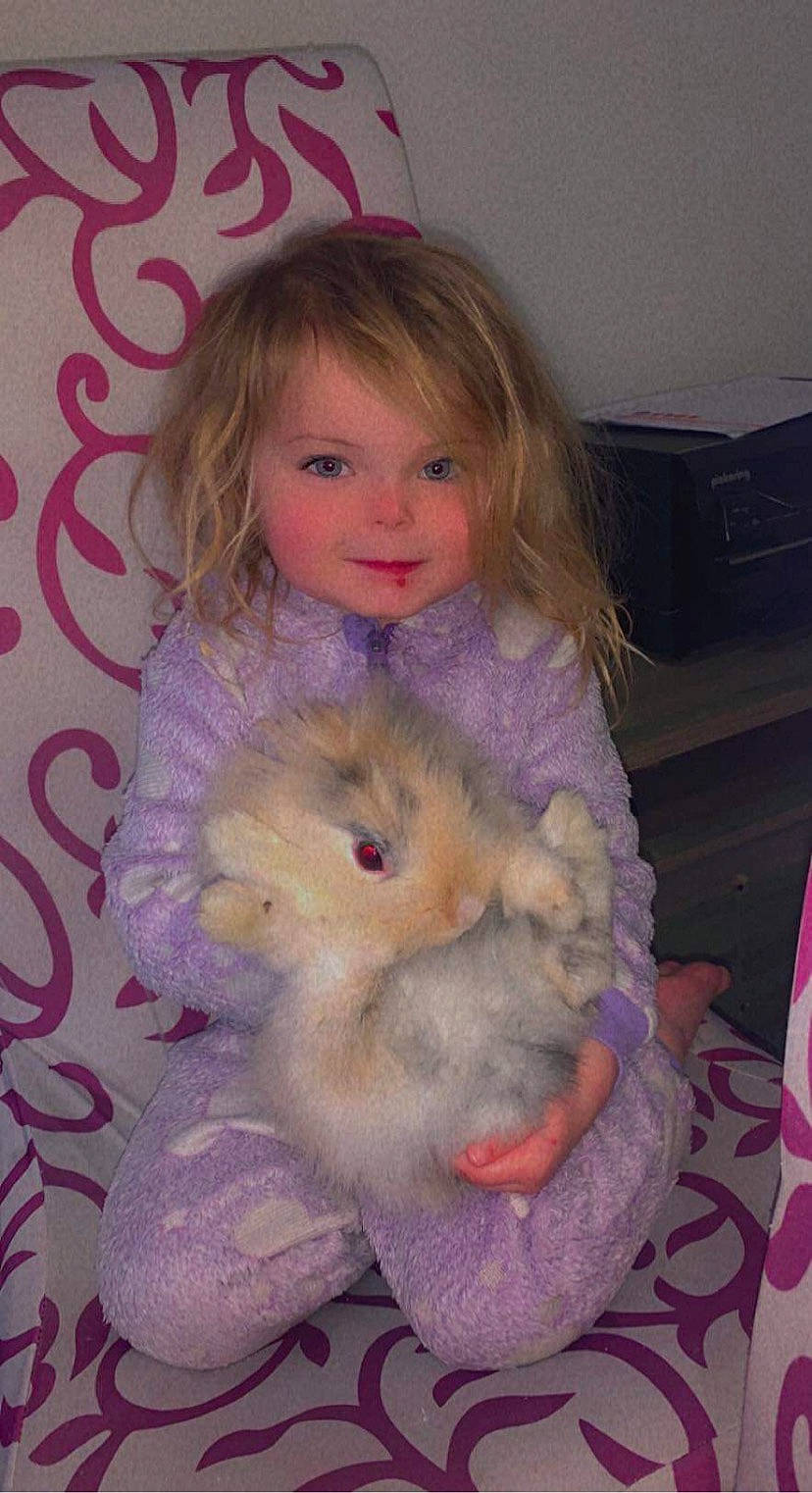 Maelys a rejoint le concours — aidez-le/la à gagner de superbes lots ! baby_toddler_clothing, baby_toys, bangs, cheek, child, doll, dress, eyelash, fawn, fur, head, iris, joy, magenta, person, pink, room, sitting, skin, tail