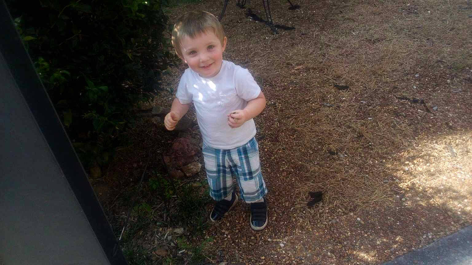 Aubrey V is registered to the contest to win money with this photo: asphalt, baby, baby_toddler_clothing, child, concrete, fun, grass, joy, landscape, leg, mammal, pattern, people_in_nature, person, shorts, sleeve, smile, soil, t_shirt, toddler