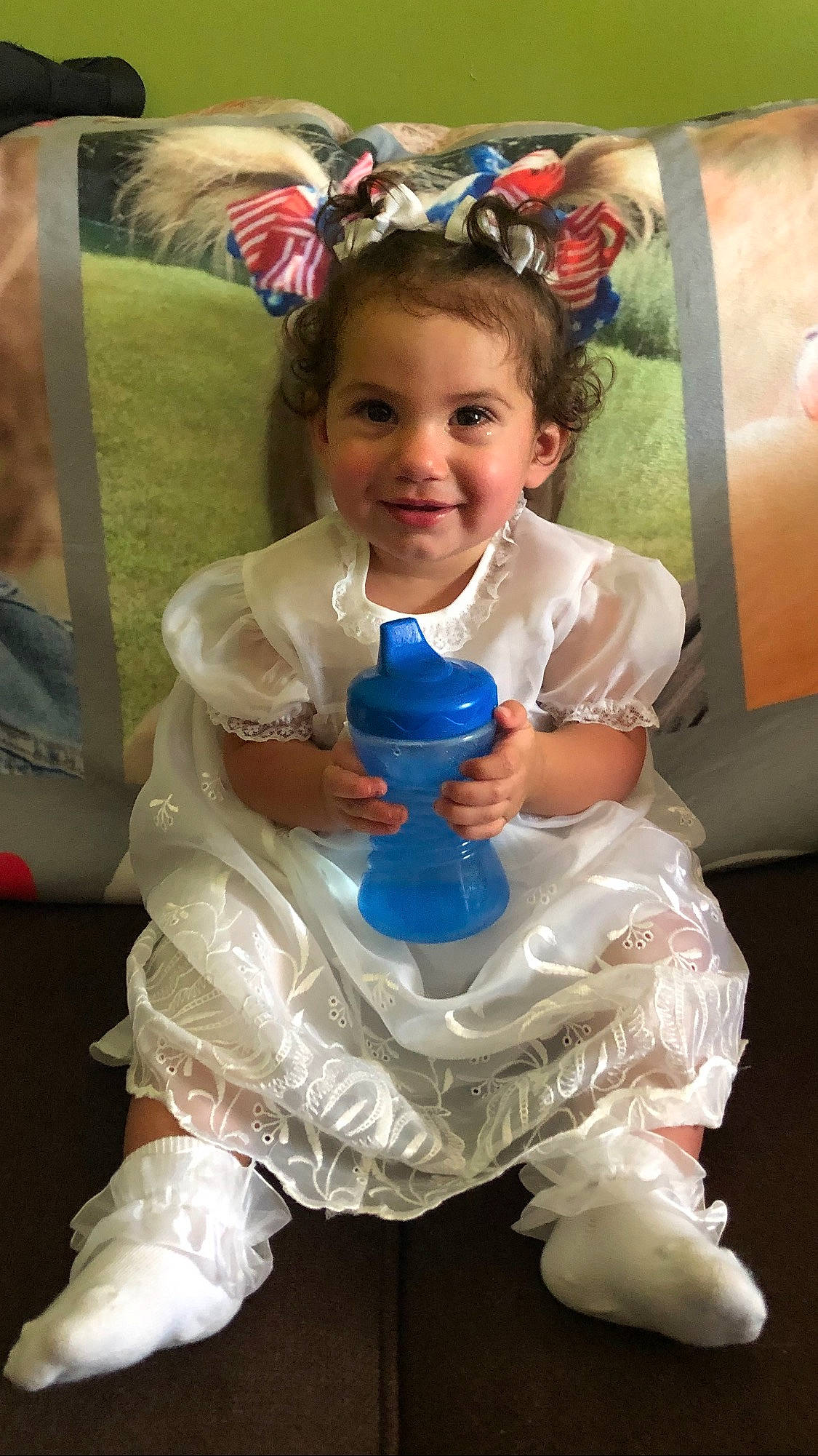 Ruby joined the competition — help win amazing prizes! baby_products, baby_toddler_clothing, child, costume, electric_blue, event, eye, face, fun, hairstyle, happy, head, human_body, iris, joy, person, pink, sitting, skin, smile