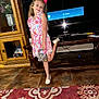 child, clothing, computerhardware, dress, electronics, face, female, footwear, girl, hardware, head, monitor, person, photography, plant, portrait, pottedplant, screen, shoe, tv