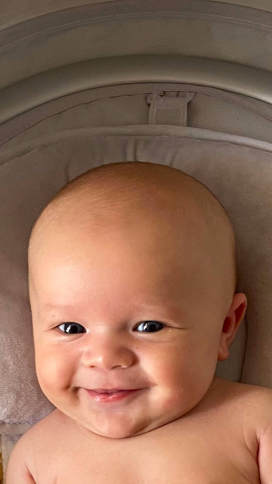 Kaleb is registered to the contest to win money with this photo: baby, cheek, chin, ear, eye, eyebrow, eyelash, facial_expression, forehead, hairstyle, head, iris, joy, lip, mouth, nose, person, plant, skin, smile