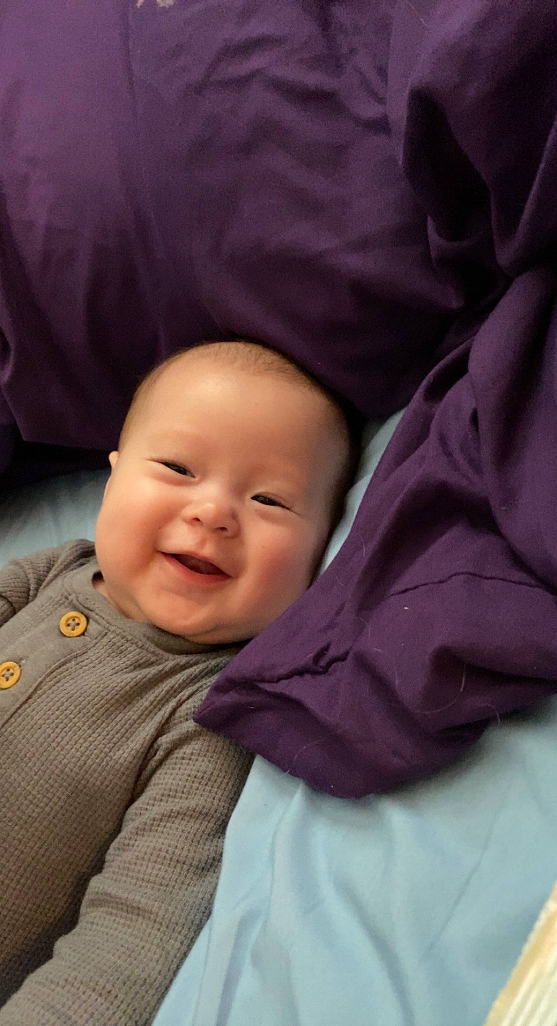 Juniper joined the competition — help win amazing prizes! baby, baby_laughing, baby_toddler_clothing, cheek, child, comfort, eyebrow, fun, happy, iris, linens, lip, magenta, nose, person, pink, purple, sleeve, smile, toddler