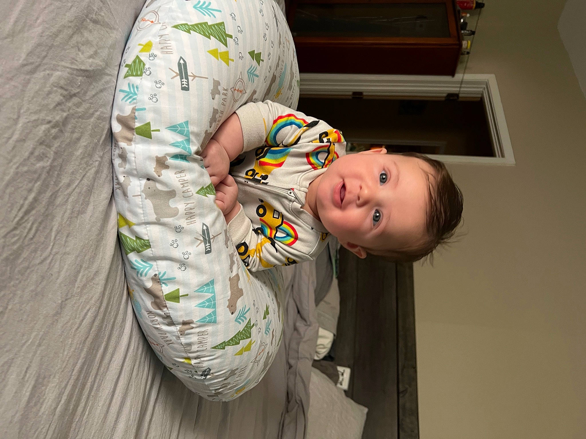 Slade joined the competition — help win amazing prizes! baby, baby_laughing, baby_toddler_clothing, cheek, child, circle, comfort, flooring, fun, happy, pattern, person, personal_protective_equipment, room, sitting, sleeve, smile, t_shirt, toddler, visual_arts