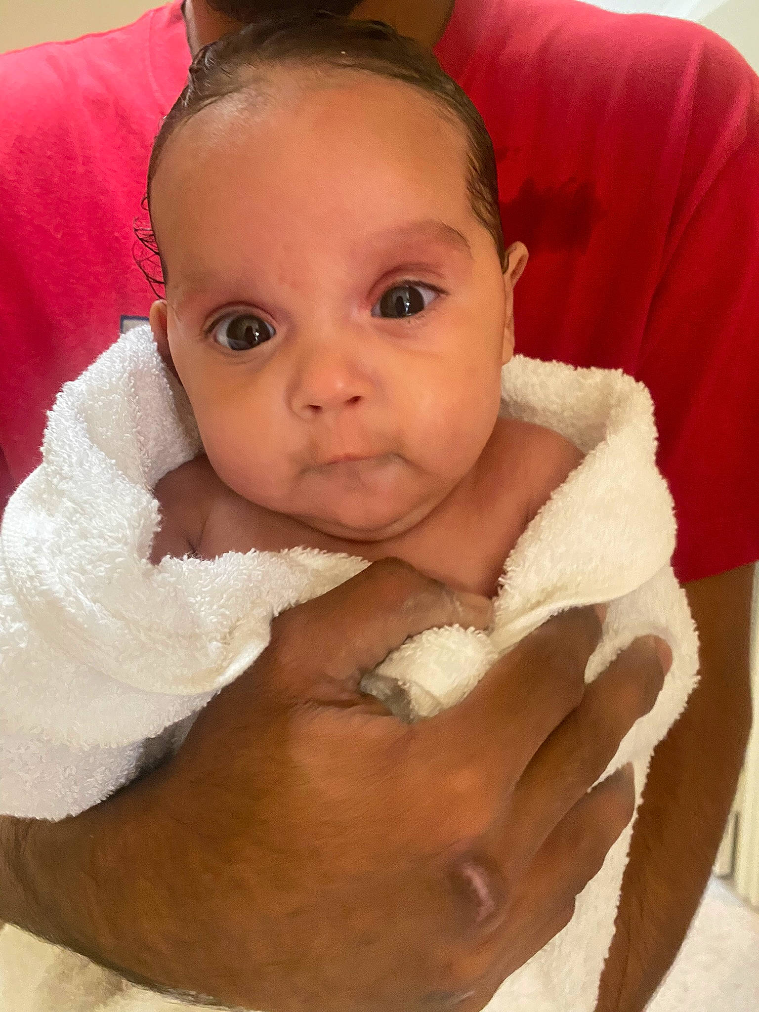 Leilani joined the competition — help win amazing prizes! baby, baby_toddler_clothing, cheek, comfort, ear, eye, eyebrow, eyelash, face, finger, gesture, hand, iris, lip, mouth, neck, nose, person, skin, sleeve