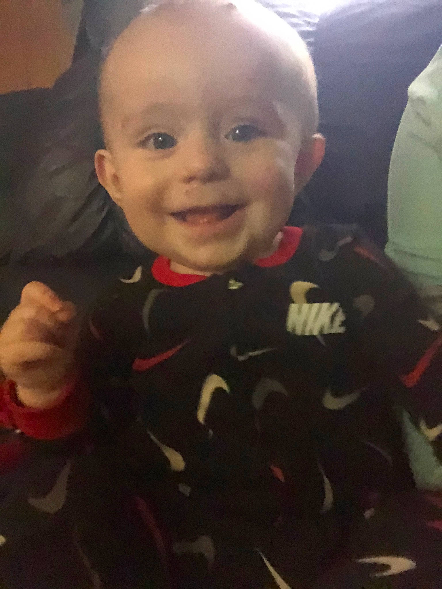 Xavian is registered to the contest to win money with this photo: baby, baby_toddler_clothing, cheek, child, cloud, cool, face, forehead, happy, head, iris, joy, lip, mouth, nose, person, plant, skin, sky, sleeve