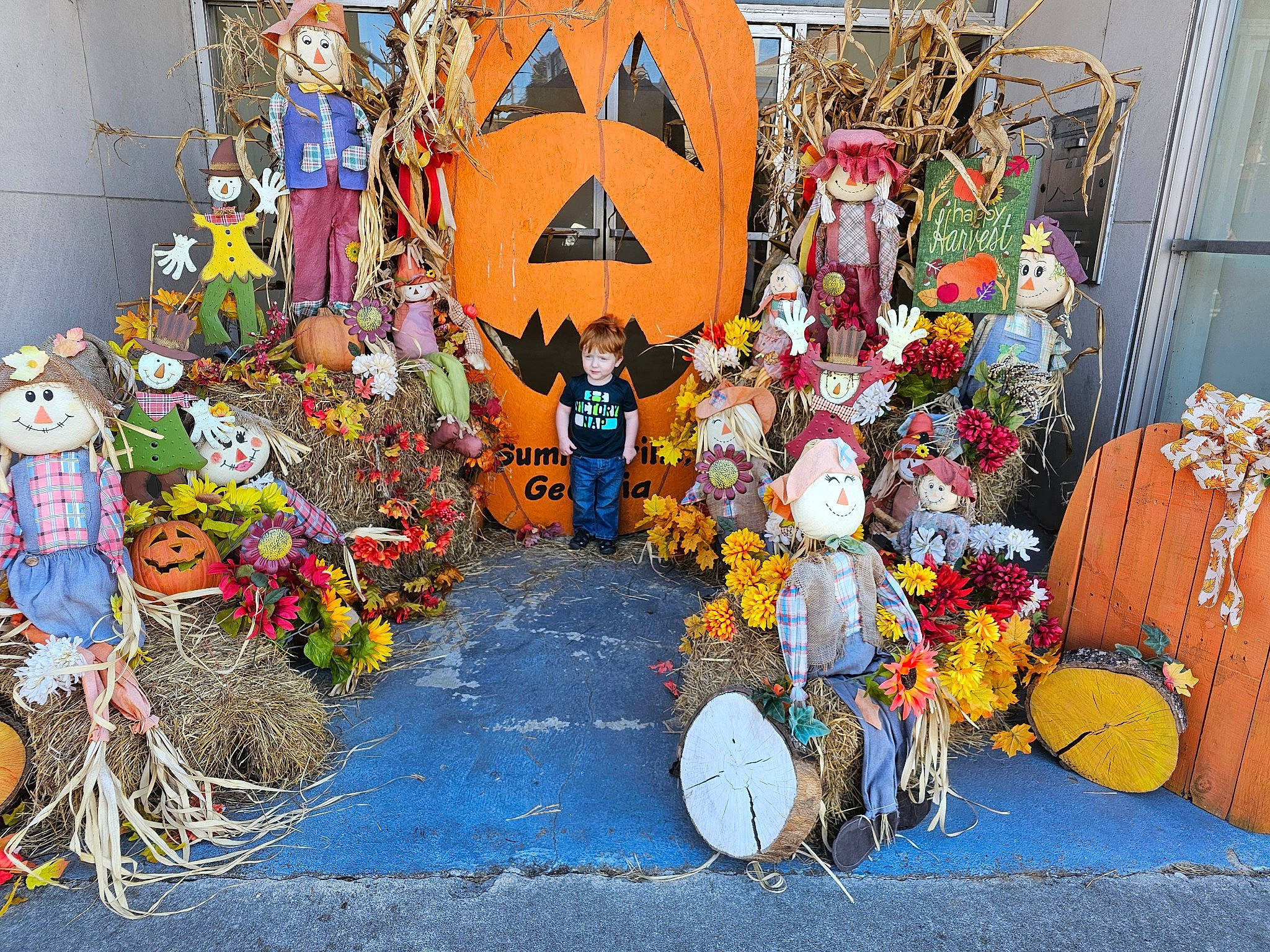 Ryder joined the competition — help win amazing prizes! art, door, event, floral_design, floristry, flower, flower_arranging, fun, leisure, orange, party_supply, person, plant, public_space, pumpkin, social_group, spring, temple, textile, tradition