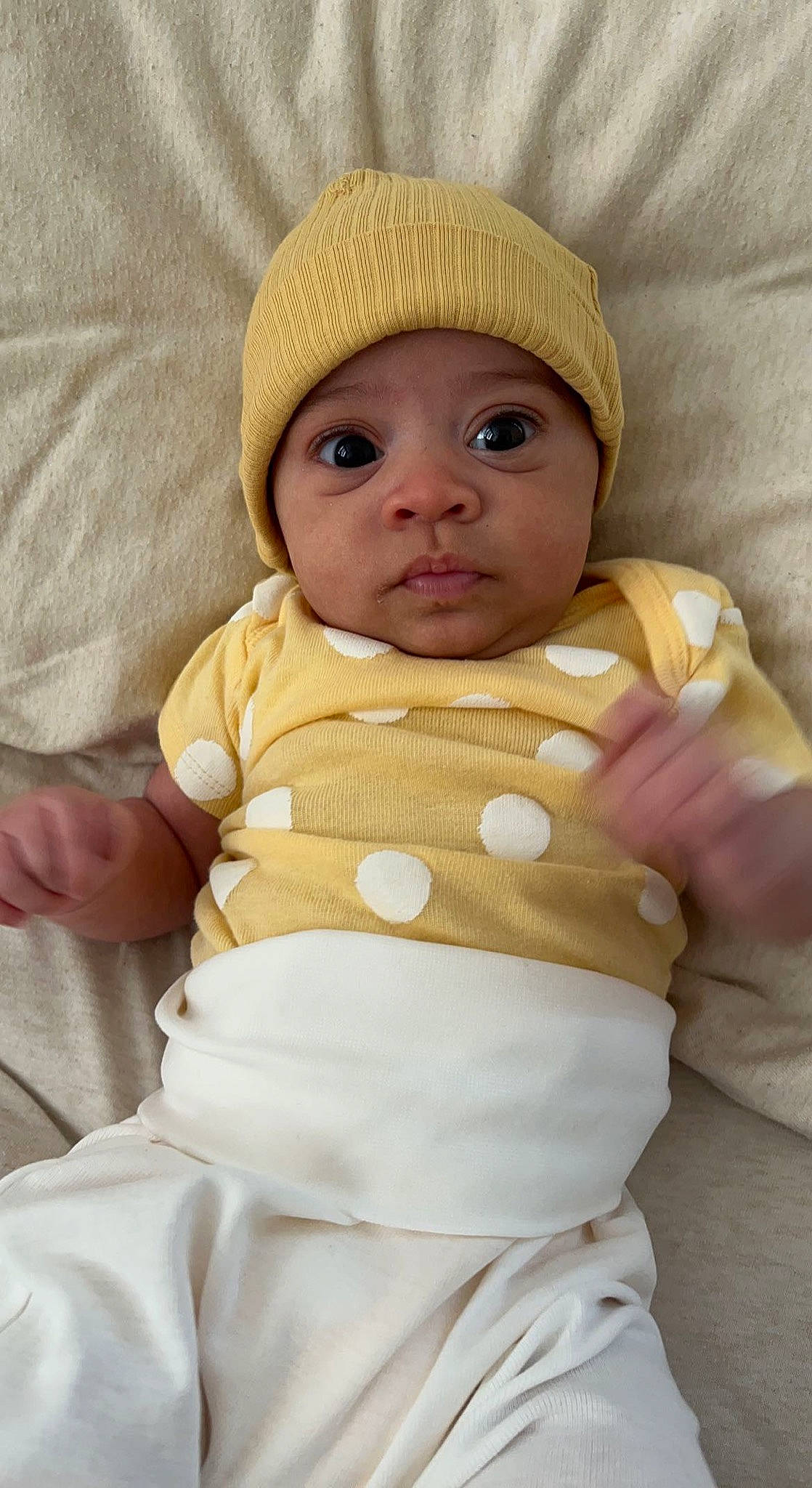 Zayla joined the competition — help win amazing prizes! abdomen, baby, baby_products, baby_sleeping, baby_toddler_clothing, cap, cheek, comfort, eye, face, gesture, headwear, knit_cap, linens, lip, outerwear, person, pink, skin, sleeve