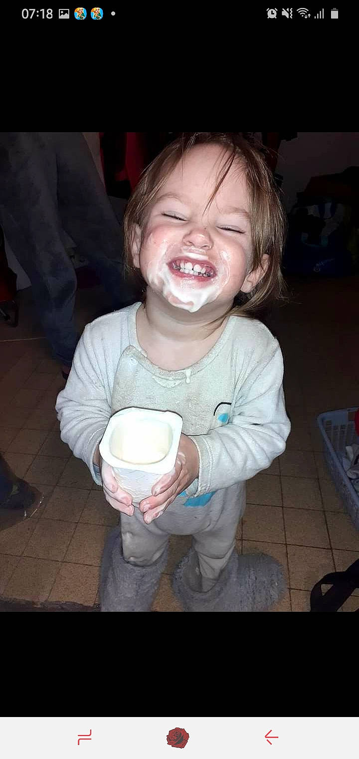Heather participe au concours pour gagner de l'argent avec cette photo : baby, baby_toddler_clothing, cheek, child, cool, cup, drink, drinking, drinkware, finger, flash_photography, fun, gesture, happy, milk, mouth, person, sleeve, smile, thumb