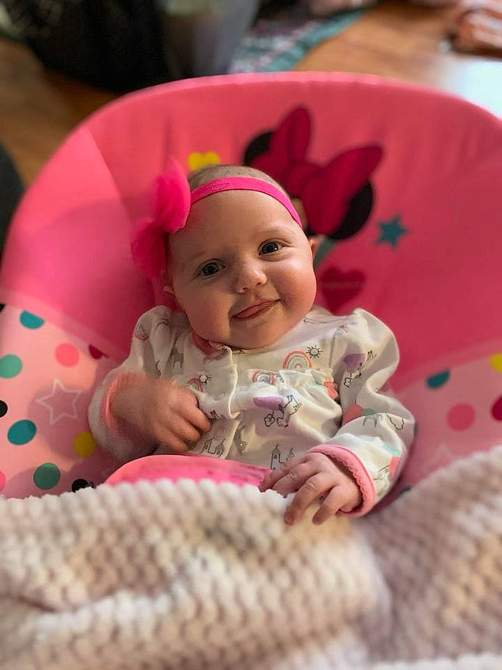 Mercedes joined the competition — help win amazing prizes! baby, cheek, child, face, head, headwear, joy, person, pink, skin, smile, toddler