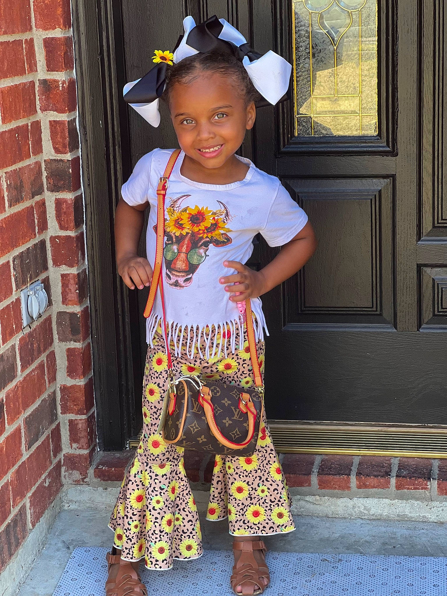 Avanna joined the competition — help win amazing prizes! baby_toddler_clothing, black, brickwork, cool, door, face, happy, hat, joy, pattern, person, photograph, sleeve, smile, snapshot, standing, t_shirt, toddler, waist, white