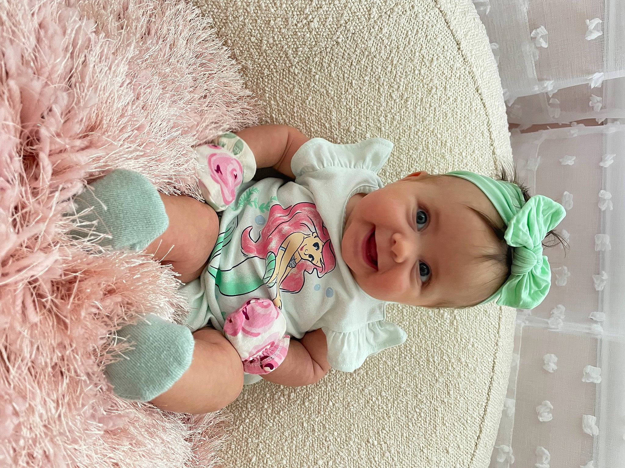 Gemma joined the competition — help win amazing prizes! baby, baby_products, baby_toddler_clothing, child, comfort, doll, eye, fashion_accessory, grass, joy, linens, pattern, person, pink, room, skin, sock, teddy_bear, toddler, toy