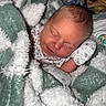 newborn, baby, sleeping, blanket, mitten, soft, cozy, infant, peaceful, cute, face, skin, child, warm, resting, comfort, portrait, closeup, wrapped, indoors