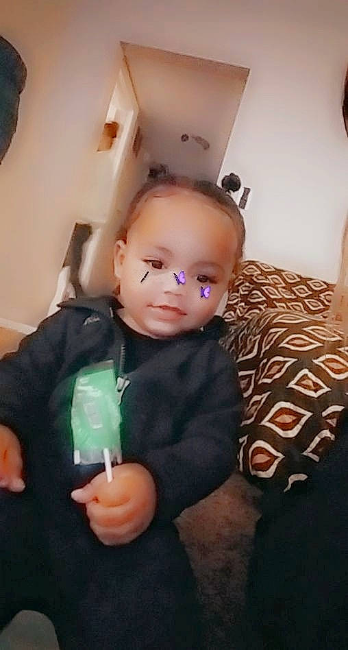 Evannah is registered to the contest to win money with this photo: baby, cheek, child, face, finger, forehead, head, person, play, selfie, thumb, toddler