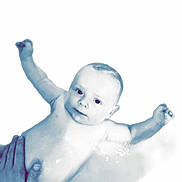 Ronnie is registered to the contest to win money with this photo: baby, infant, water, hand, skin, face, eyes, arm, baby_in_water, cute, child, human, naked, holding, white_background, expression, portrait, newborn, baby_skin, gentle