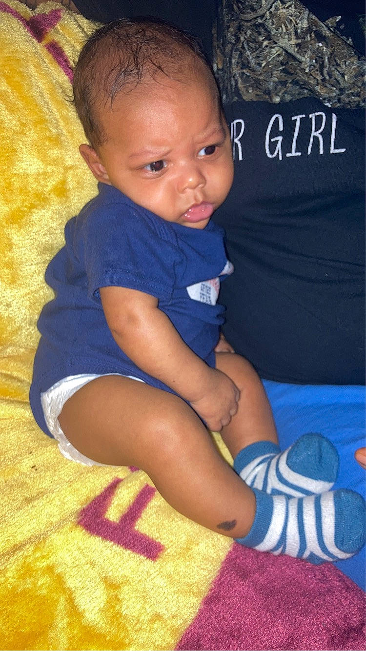 Zy'Mir joined the competition — help win amazing prizes! arm, azure, baby_toddler_clothing, cheek, child, cool, electric_blue, eye, finger, flooring, happy, knee, leg, neck, person, purple, skin, sleeve, t_shirt, thigh