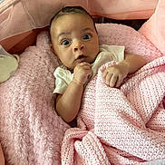 Blakelea joined the competition — help win amazing prizes! baby, infant, blanket, pink, cozy, cute, child, soft, sleeping_bed, face, expression, indoors, newborn, person, wrapped, cute_expression, lying_down, mesh, closeup, comfortable