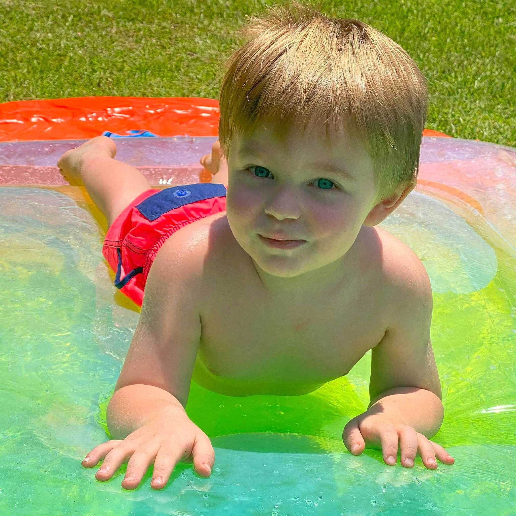 Nathen joined the competition — help win amazing prizes! baby, bathing, beauty, chest, child, fun, grass, green, hair, happy, leisure, people_in_nature, person, play, product, recreation, skin, smile, toddler, toy