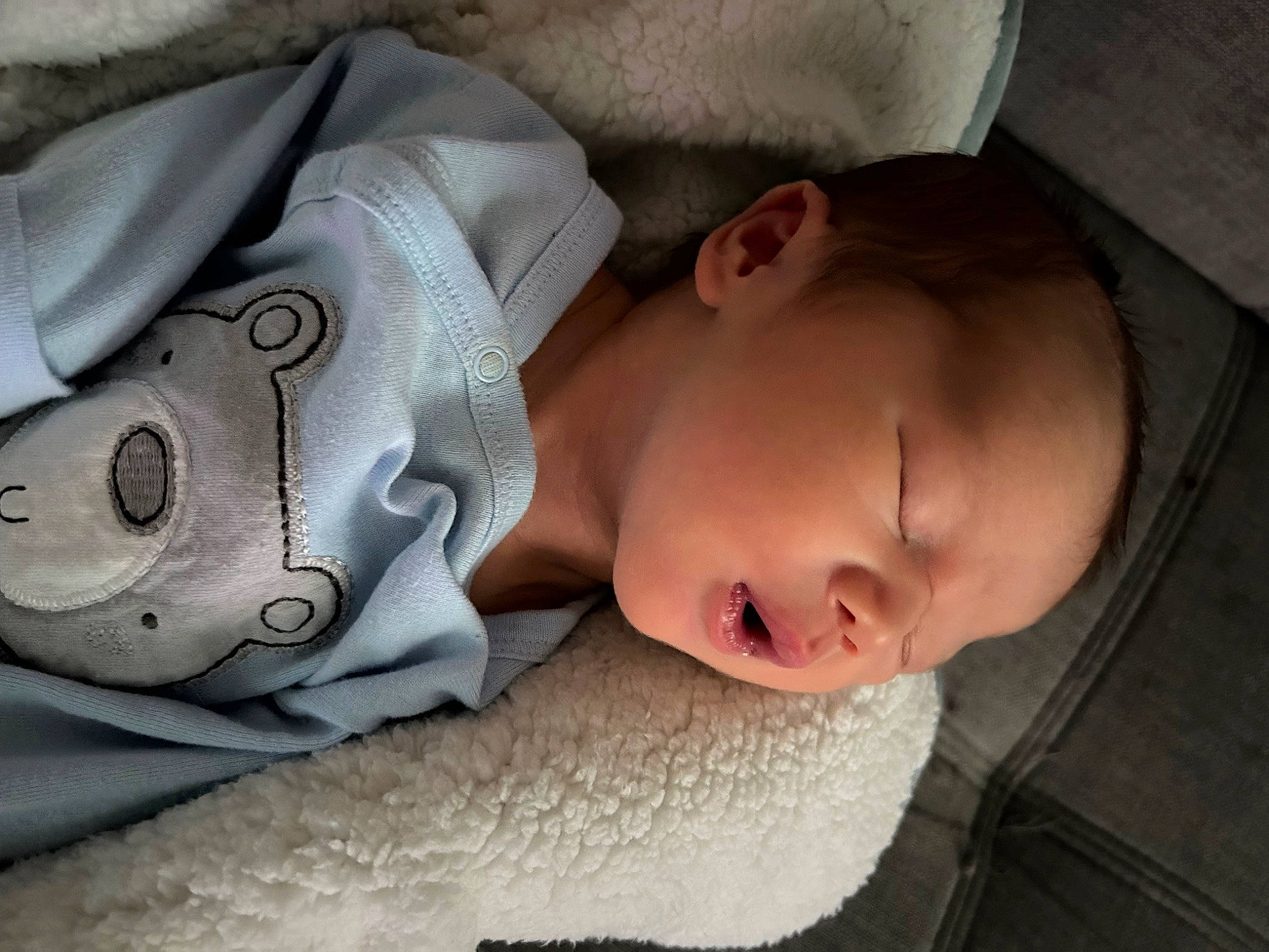 Kyro joined the competition — help win amazing prizes! baby, baby_sleeping, baby_toddler_clothing, cheek, child, chin, comfort, eye, facial_expression, grey, head, headgear, linens, mouth, nose, person, product, skin, textile, toddler