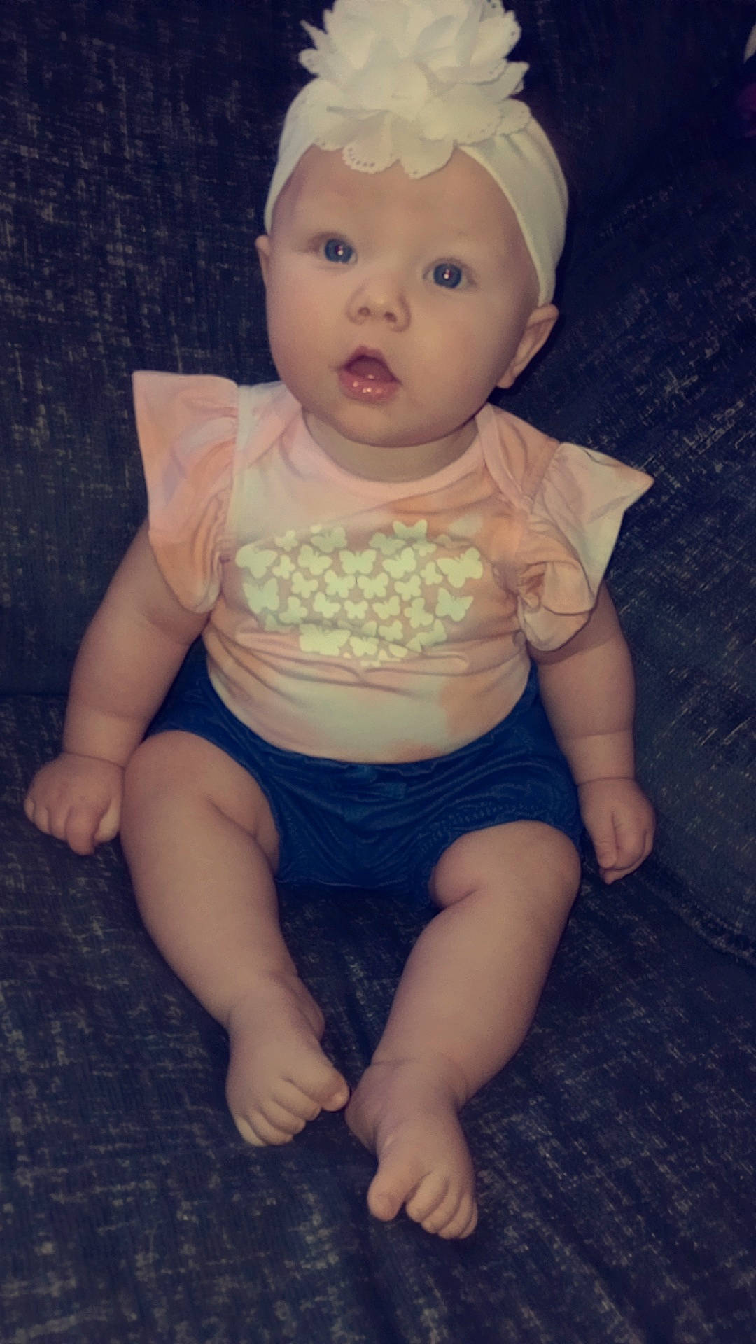 Maylee joined the competition — help win amazing prizes! arm, baby, baby_toddler_clothing, cheek, chin, eye, face, facial_expression, hairstyle, hand, happy, head, headwear, human_body, iris, lip, mouth, neck, person, skin