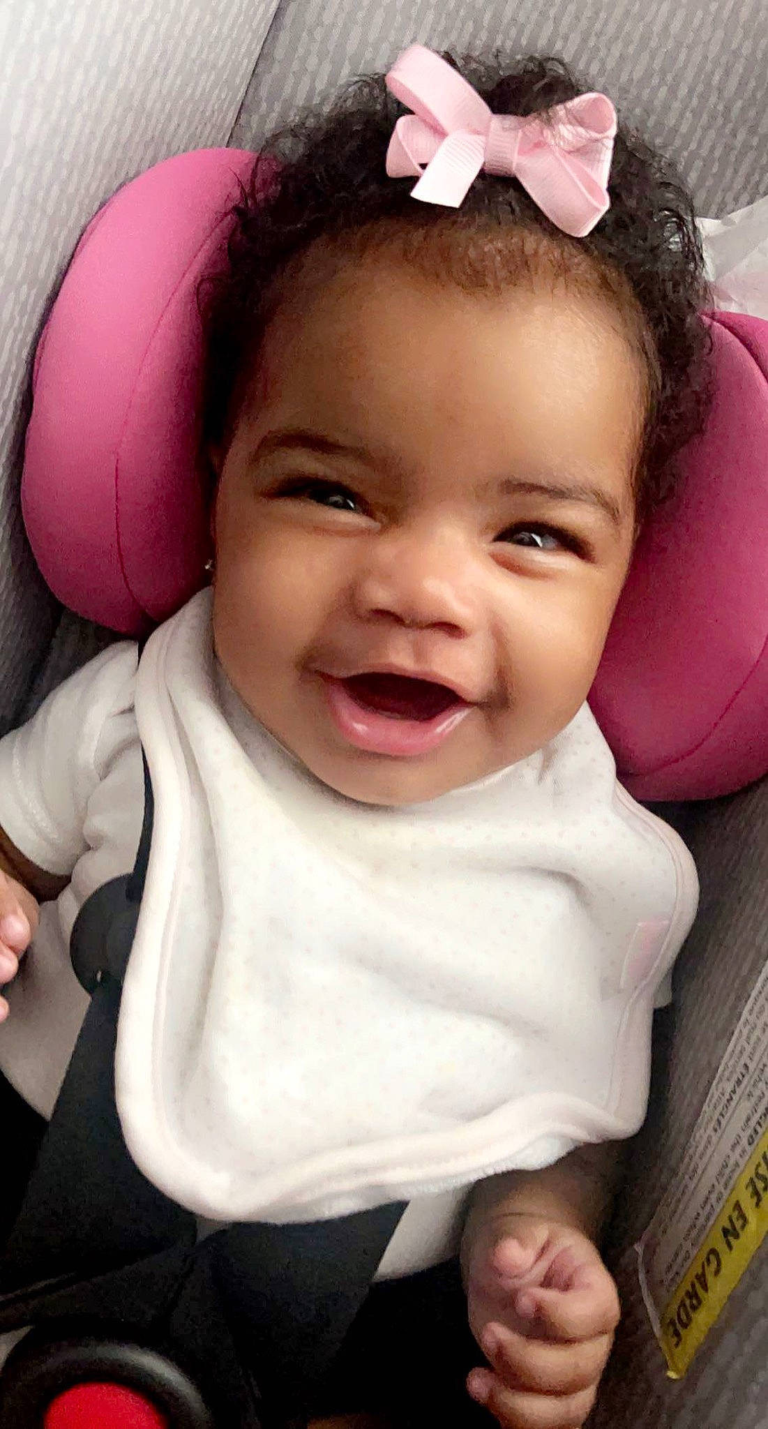Jourdyn is registered to the contest to win money with this photo: baby_toddler_clothing, cheek, chin, comfort, eye, eyebrow, face, gesture, hairstyle, happy, head, iris, lip, mouth, neck, nose, person, pink, skin, sleeve