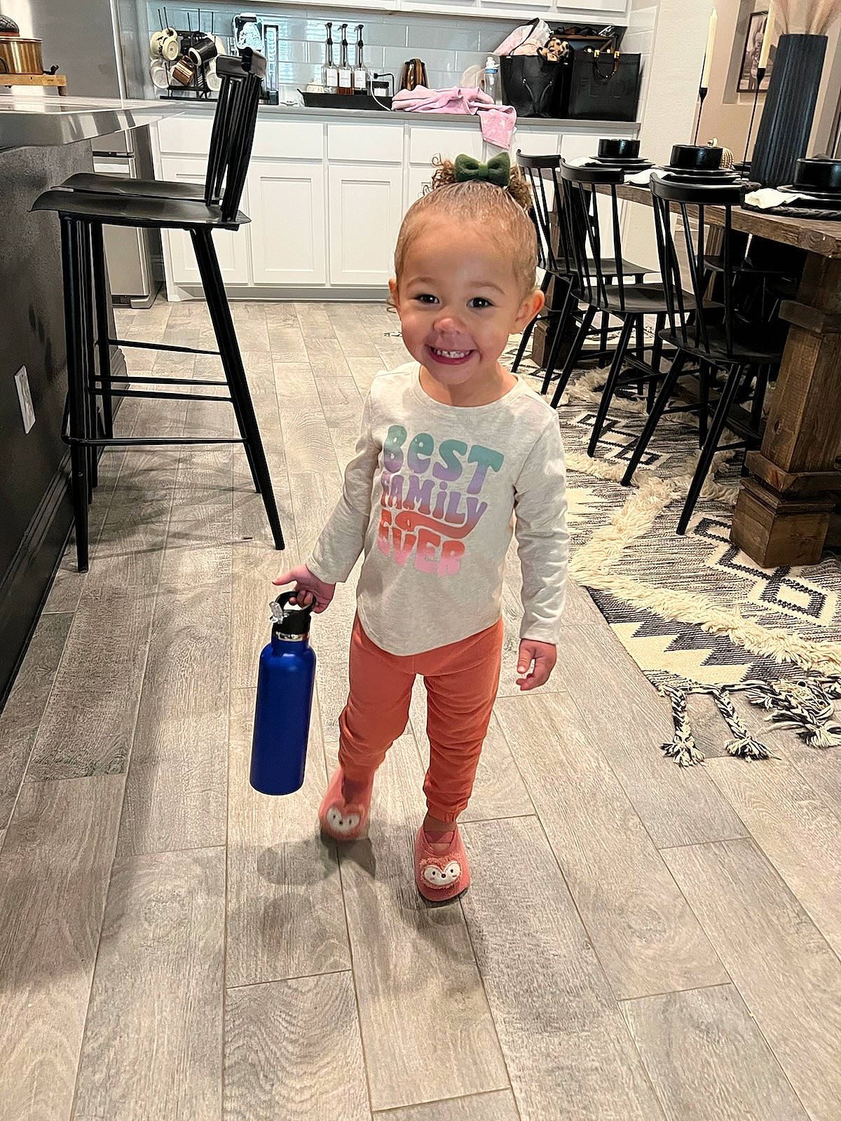 Kayzley joined the competition — help win amazing prizes! baby, bench, chair, child, floor, flooring, fun, happy, hardwood, joint, joy, luggage_and_bags, metal, person, play, sidewalk, sitting, smile, standing, table